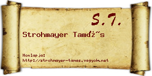 Strohmayer Tamás névjegykártya