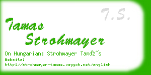 tamas strohmayer business card